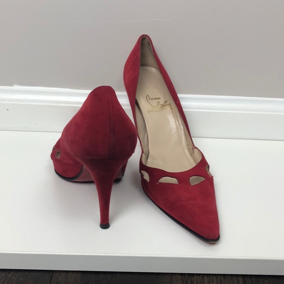 Christian Louboutin Shoes - CHRISTIAN LOUBOUTIN red suede heels